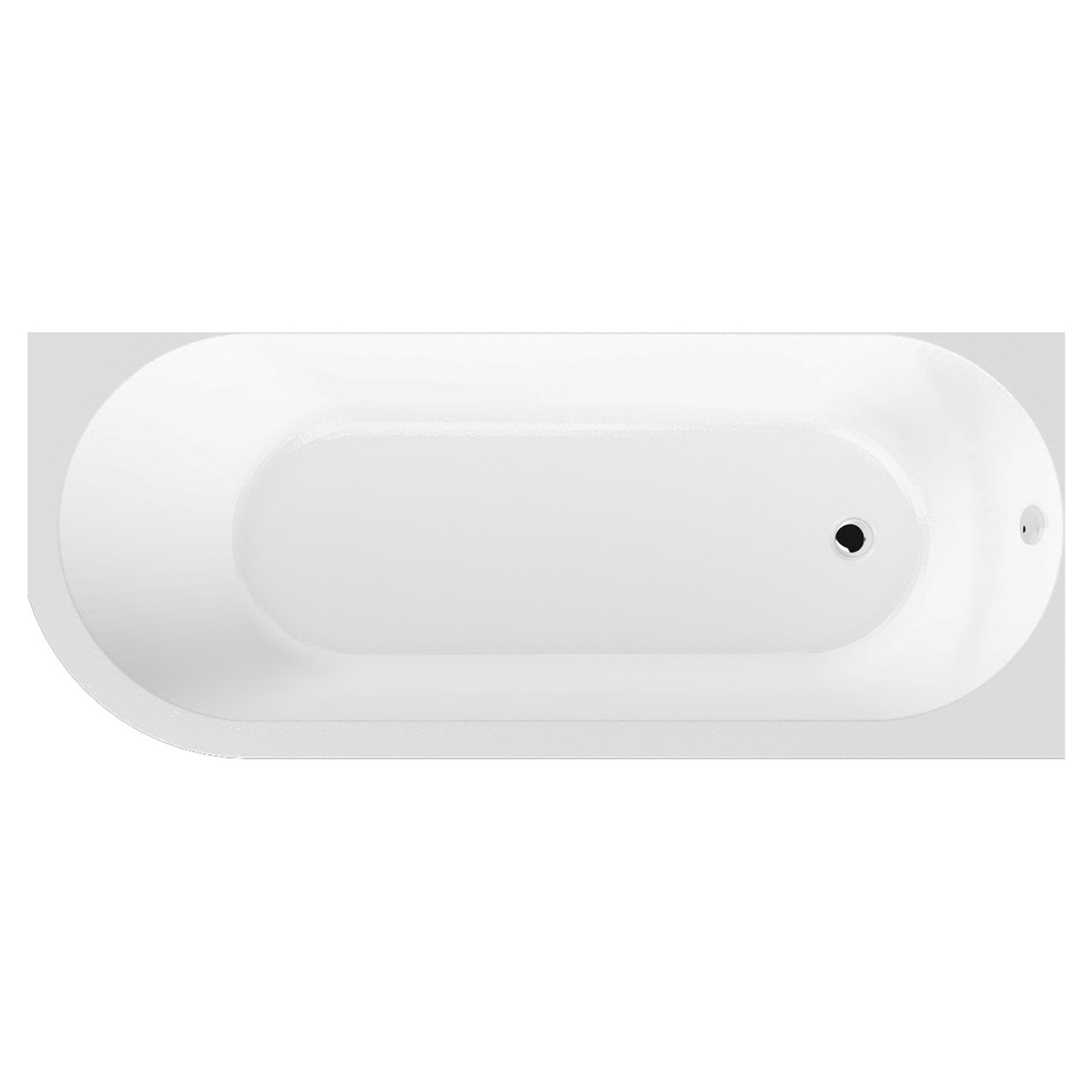 Nuie Crescent Right Hand Curved Shower Bath and Front Bath Panel