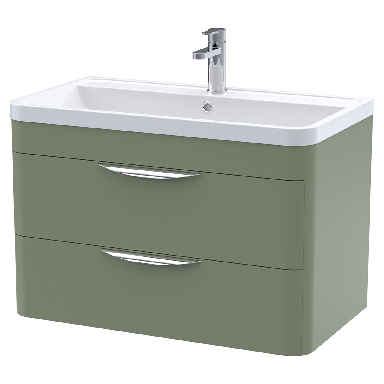 Nuie Parade Wall Hung 2 Drawer Vanity Unit and Polymarble Basin