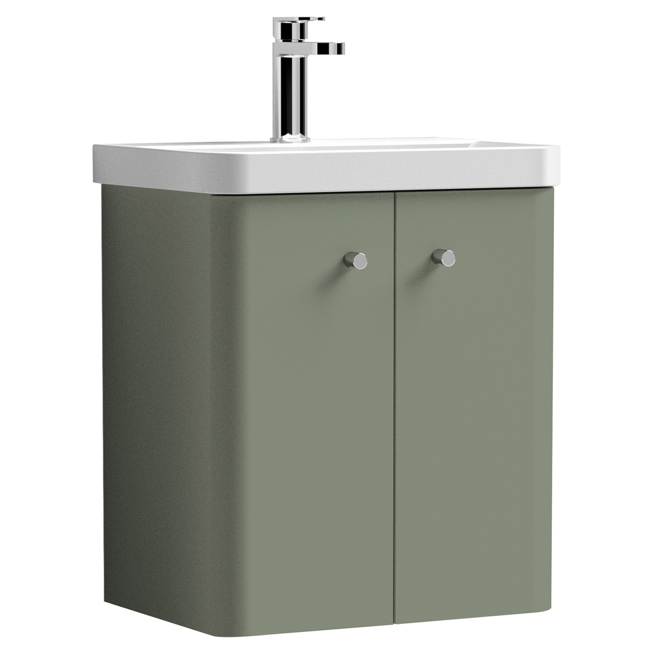 Nuie Core Wall Hung 2 Door Vanity Unit and Thin Edge Basin