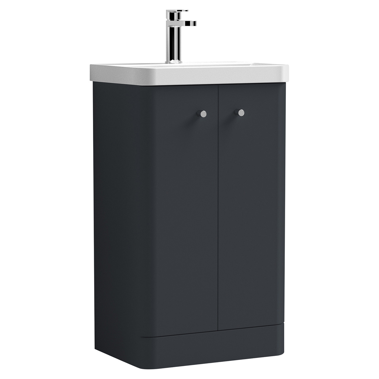 Nuie Core Satin 2 Door Vanity Unit and Thin Edge Basin