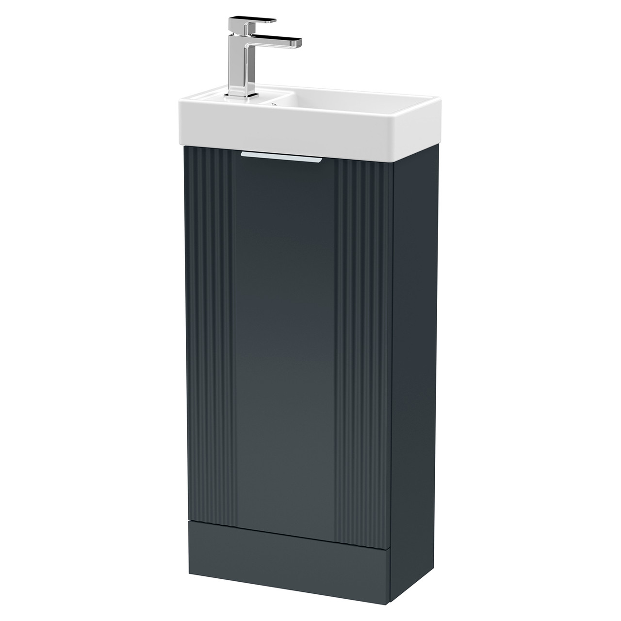 Nuie Deco Compact Single Door Floor Standing Vanity Unit with Basin
