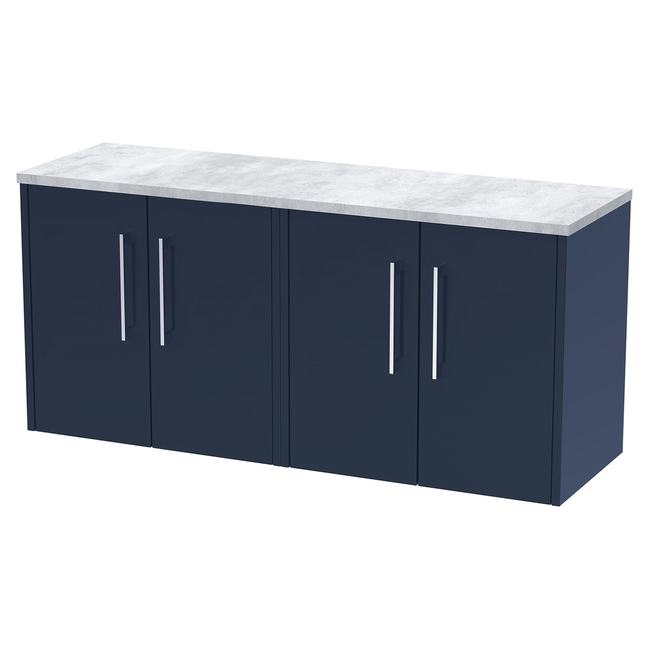 Hudson Reed Juno Wall Hung 4 Drawer Vanity Unit with Bellato Grey Worktop