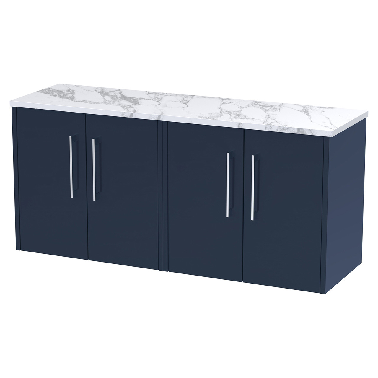 Hudson Reed Juno Wall Hung 4 Drawer Vanity Unit with Carrera Marble Worktop