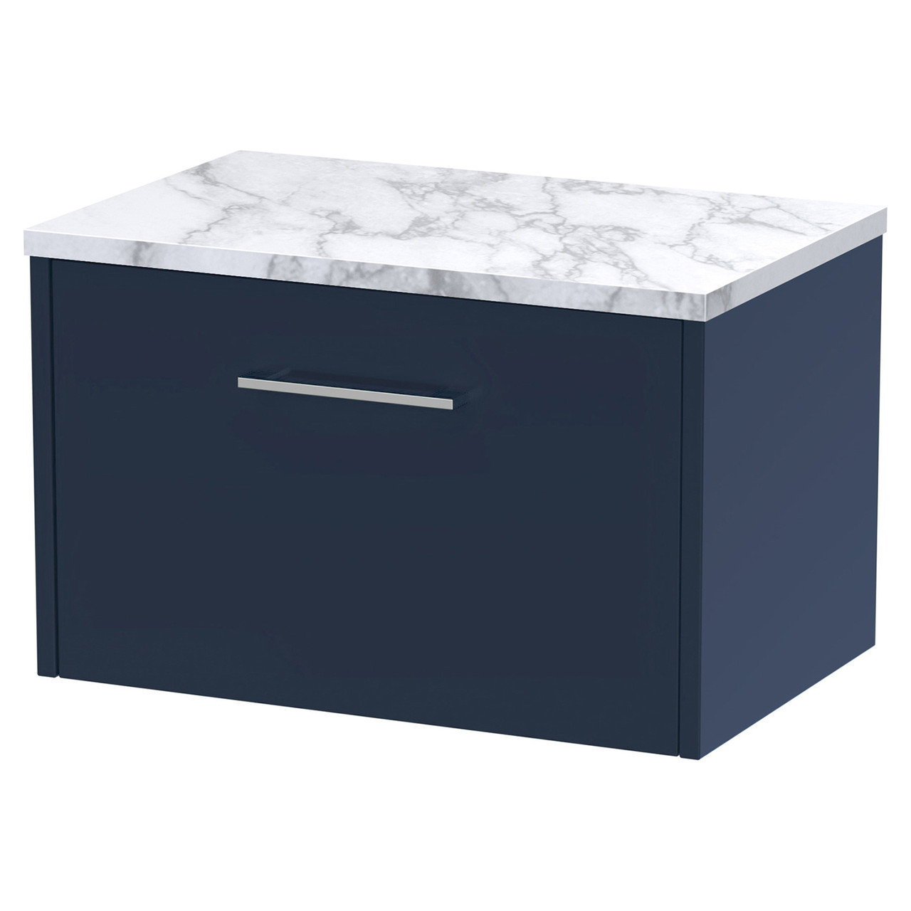 Hudson Reed Juno Wall Hung Single Drawer Vanity Unit with Carrera Marble Worktop