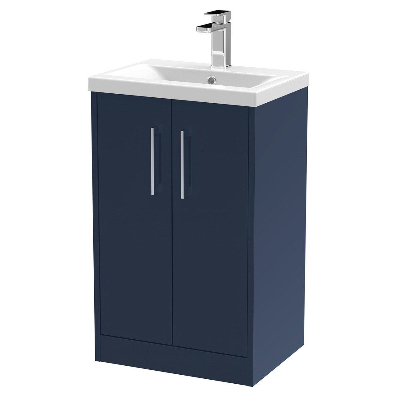 Hudson Reed Juno Satin 2 Door Vanity Unit and Mid Edge Ceramic Basin