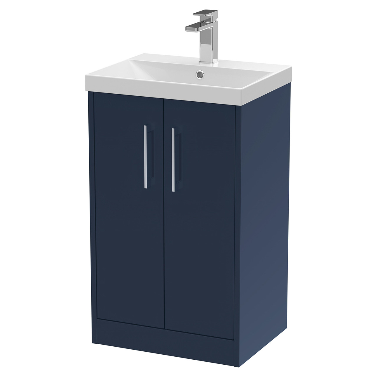 Hudson Reed Juno Satin 2 Door Vanity Unit and Thin Edge Ceramic Basin