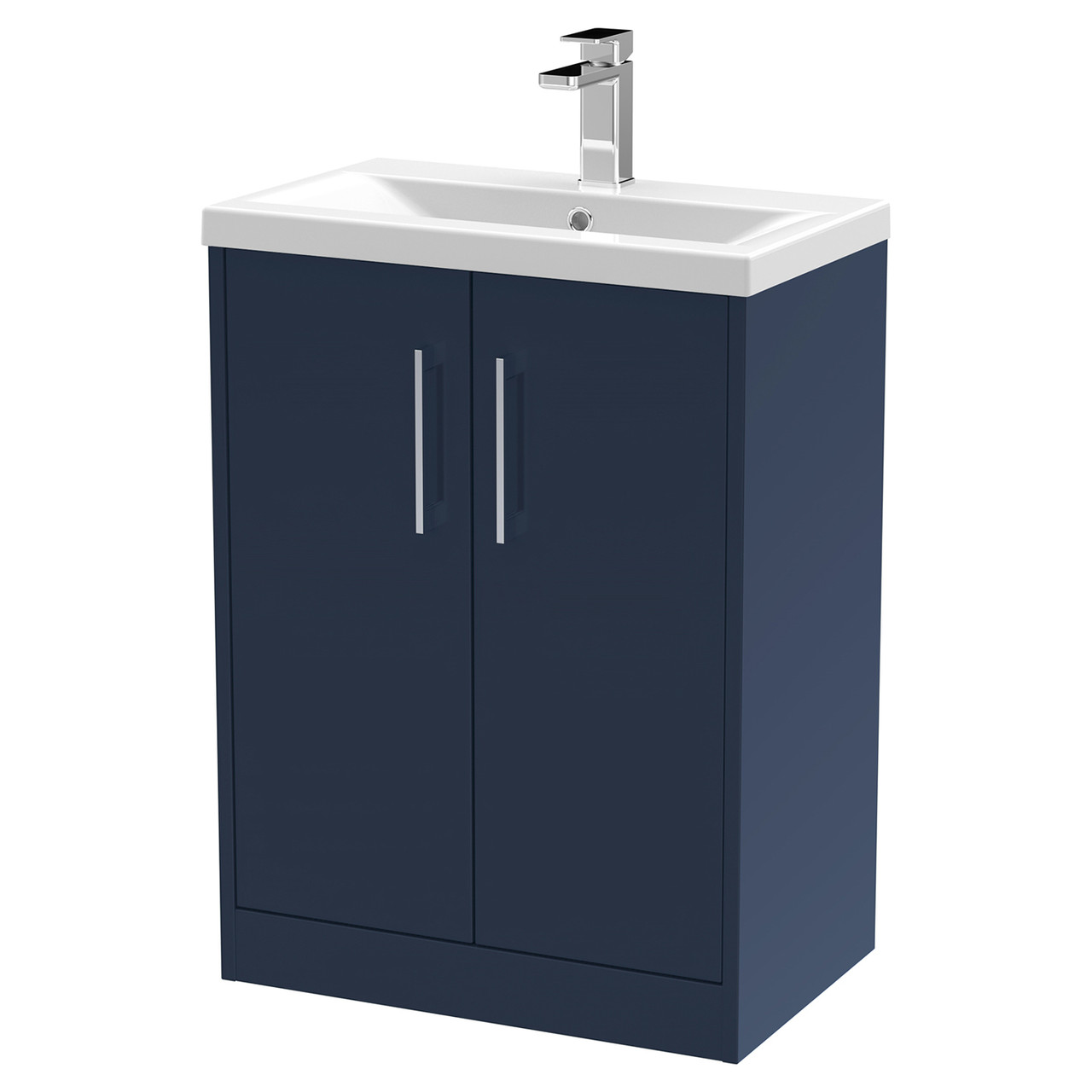 Hudson Reed Juno Satin 2 Door Vanity Unit and Mid Edge Ceramic Basin