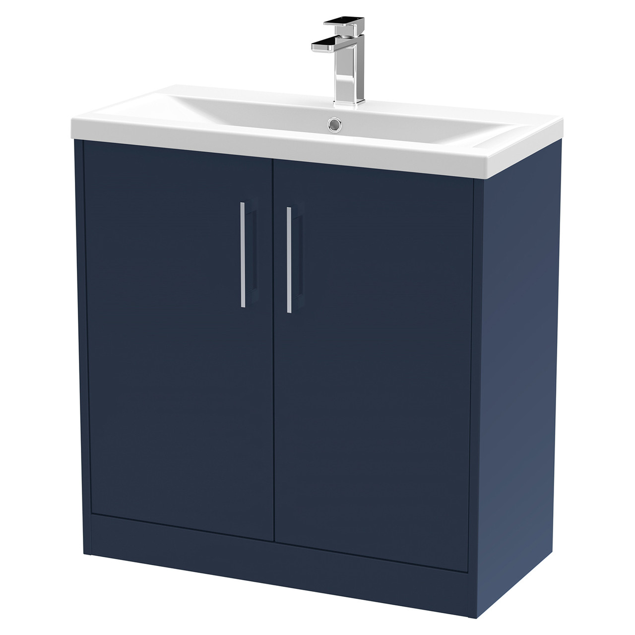 Hudson Reed Juno Satin 2 Door Vanity Unit and Mid Edge Ceramic Basin