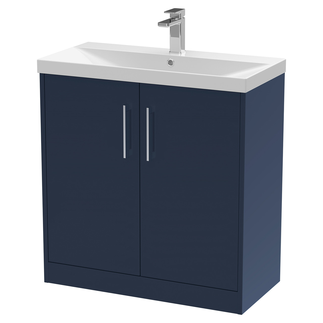 Hudson Reed Juno Satin 2 Door Vanity Unit and Thin Edge Ceramic Basin