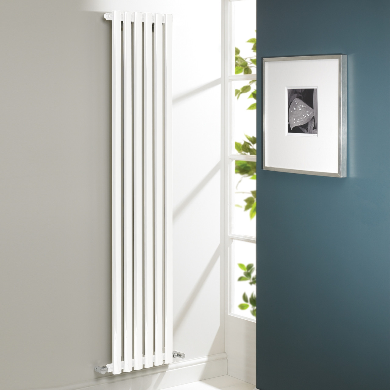 Kartell White Aspen Single Panel Designer Vertical Radiator | | Mild Steel | 1800Mm X 300Mm
