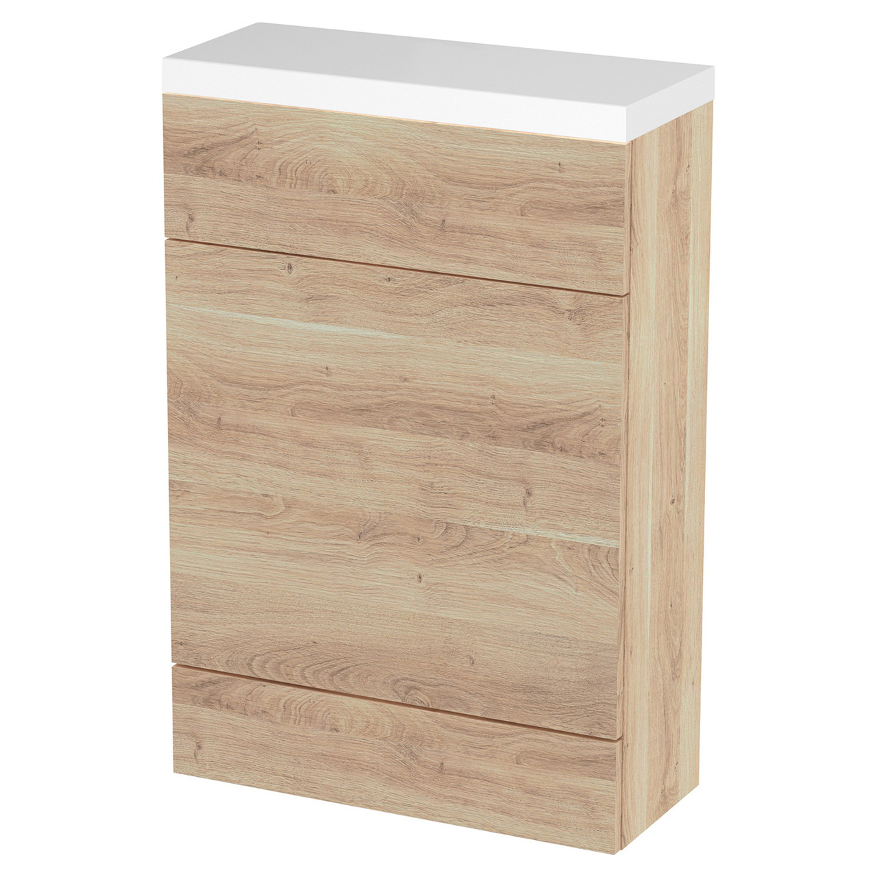Hudson Reed Bleached Oak Fusion Compact Woodgrain Combination Toilet Unit With Polymarble Worktop | | Mfc | 600Mm