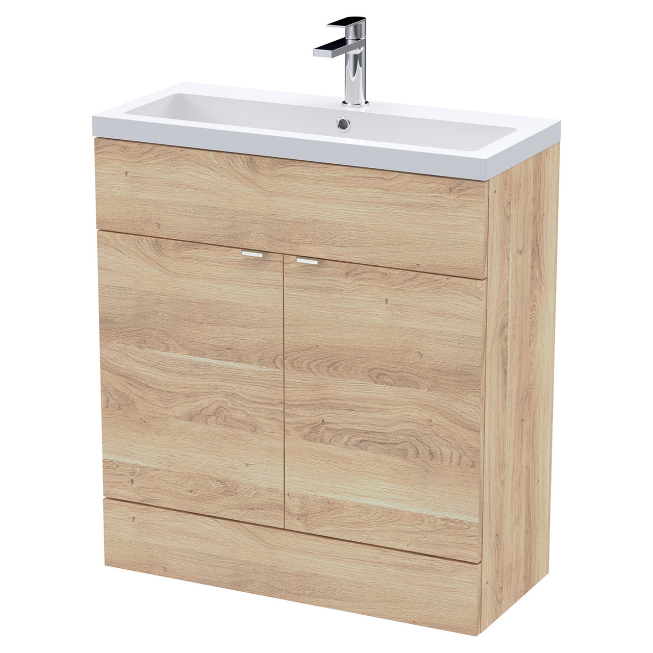 Hudson Reed Fusion Woodgrain 2 Door Combination Vanity Unit with Ceramic Basin