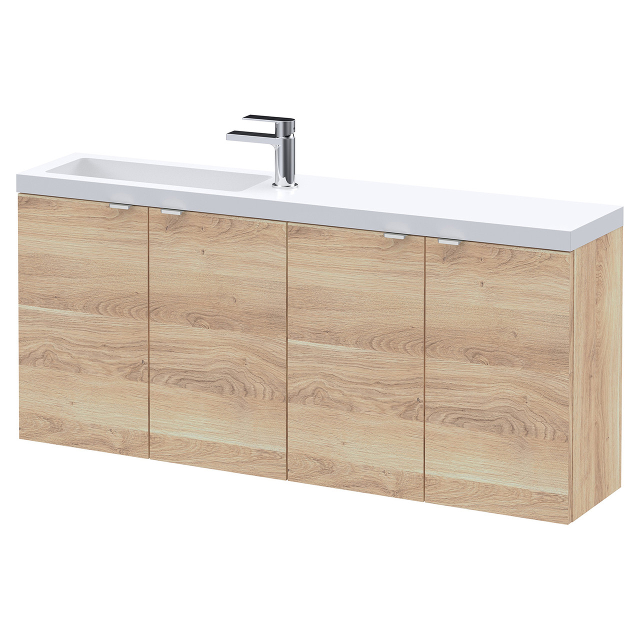 Hudson Reed Fusion Compact Woodgrain 4 Door Combination Vanity Unit