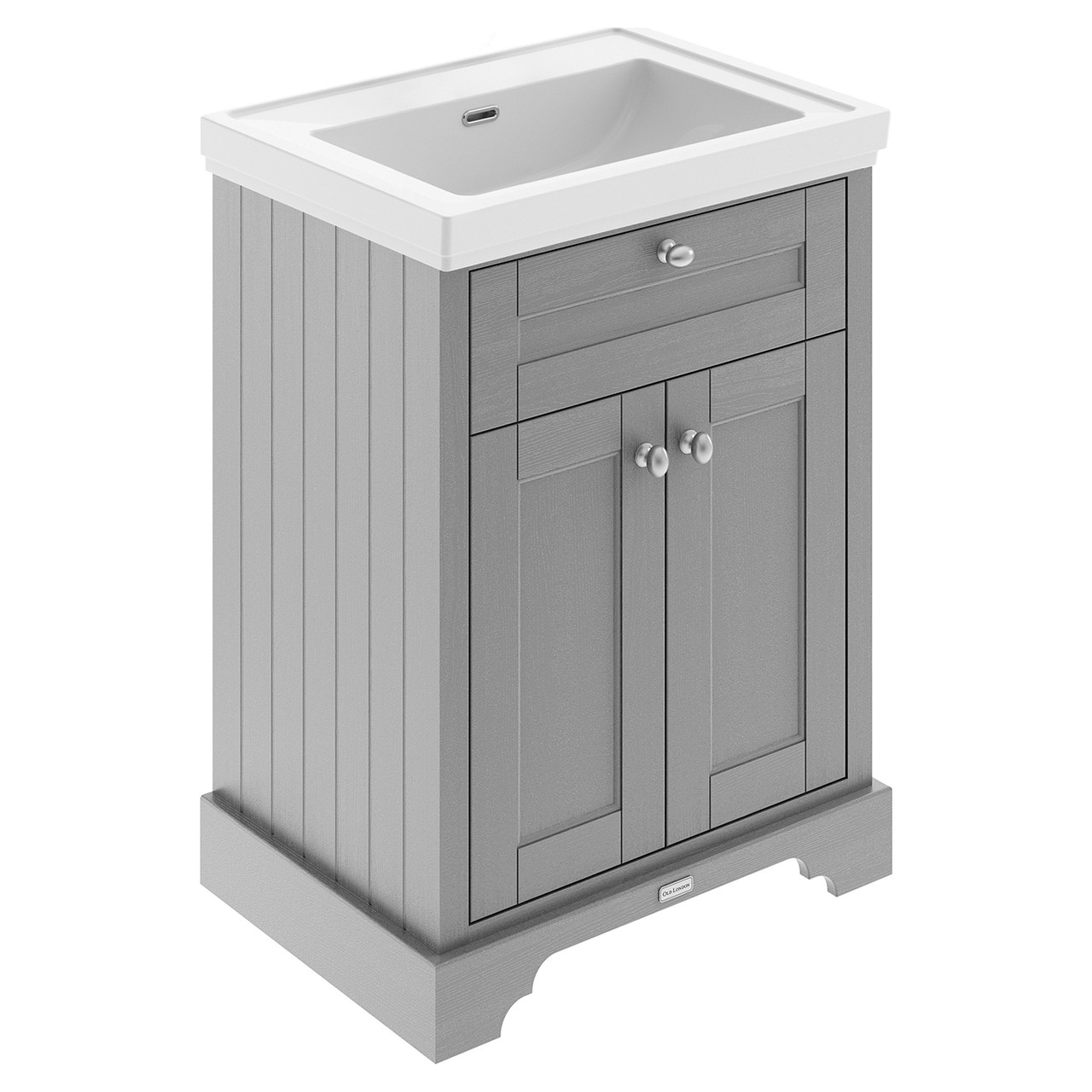 Old London Woodgrain 2 Door Vanity Unit and Classique Fireclay Basin
