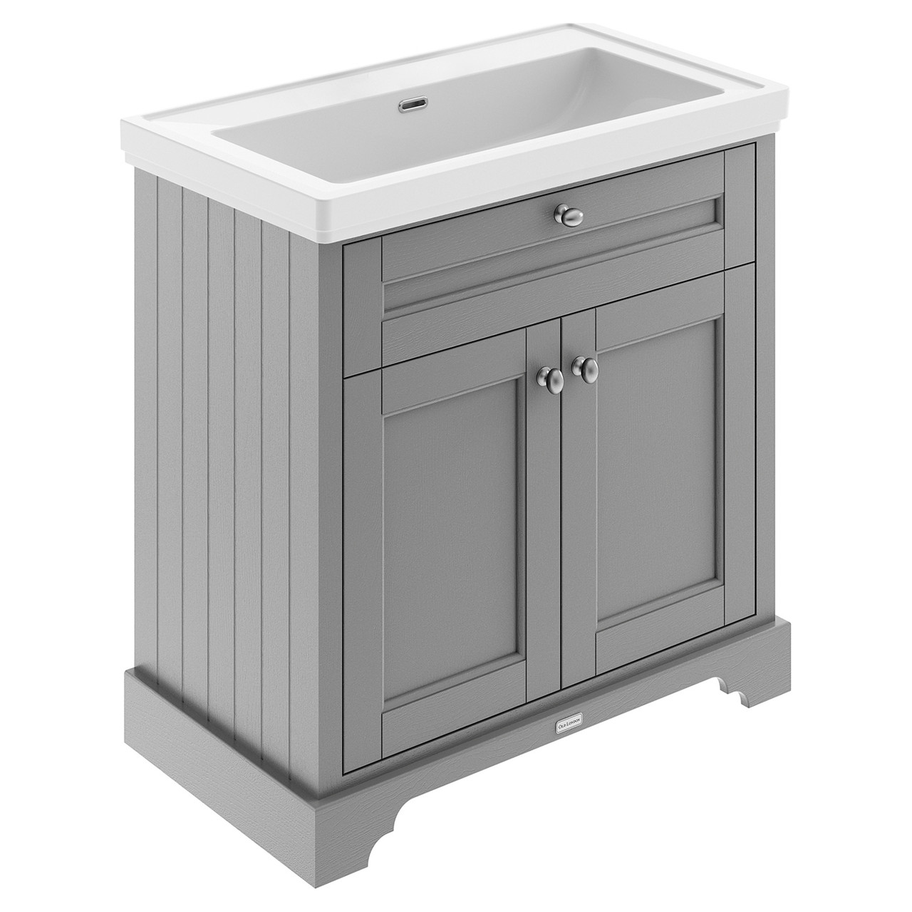 Old London Woodgrain 2 Door Vanity Unit and Classique Fireclay Basin