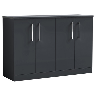 Nuie Soft Black Arno Satin Door Vanity Unit With Worktop | | Mdf | 1200Mm Size 4
