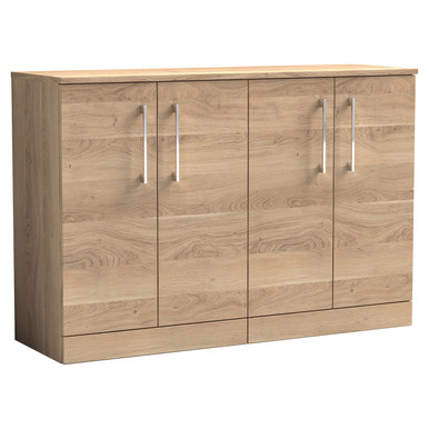 Nuie Bleached Oak Arno Woodgrain Door Vanity Unit With Worktop | | Mfc | 1200Mm Size 4