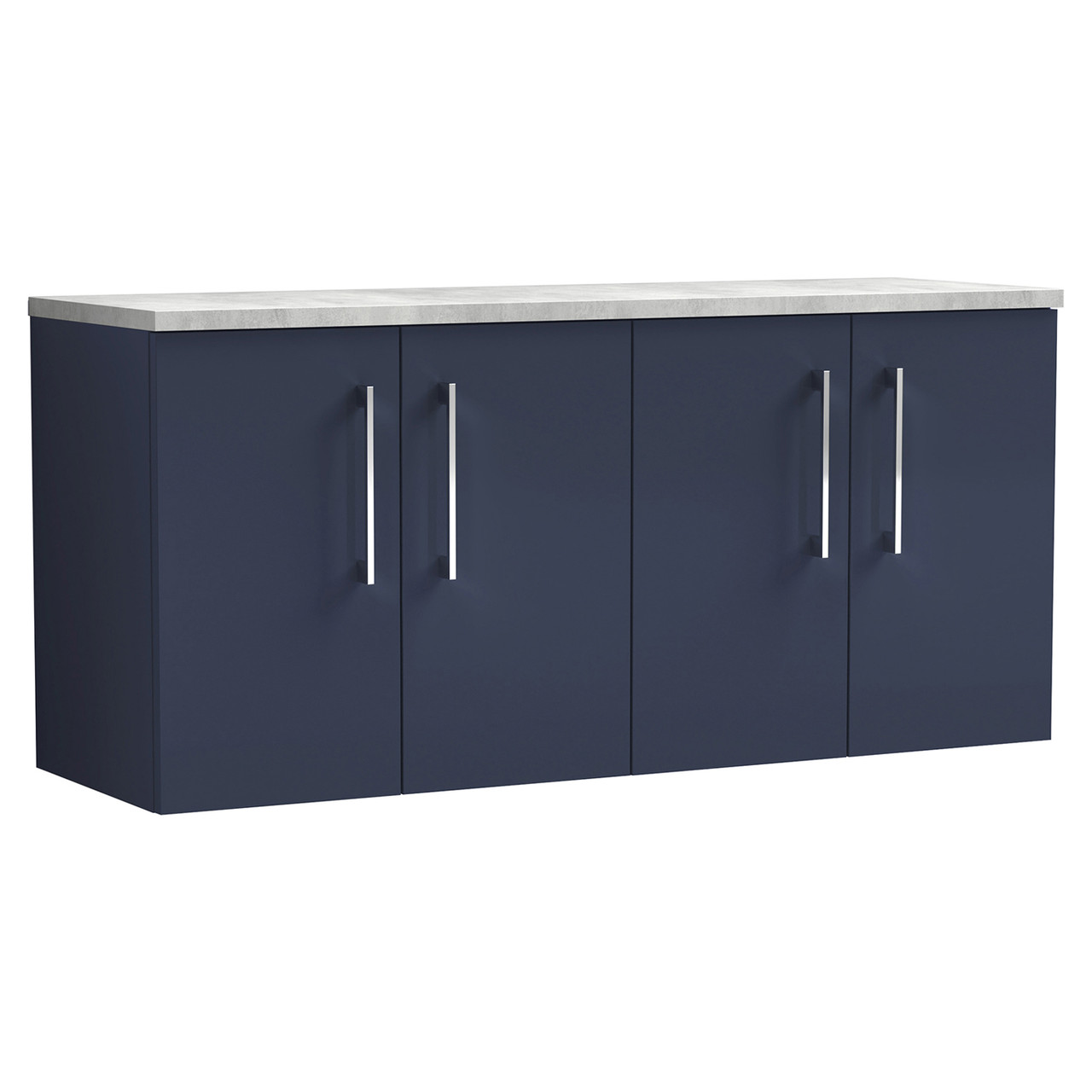 Nuie Arno Wall Hung 4 Door Vanity Unit with Bellato Grey Worktop
