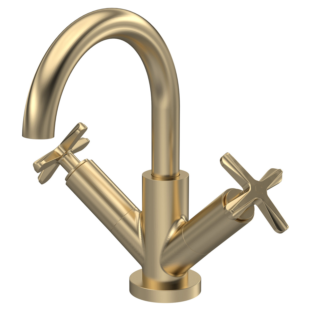 Nuie Brushed Brass Aztec Mono Basin Mixer Tap With Push Button Waste | | 230Mm X 319Mm X 175Mm