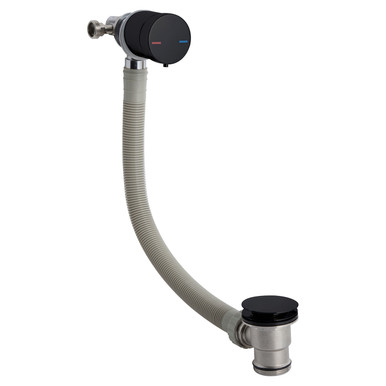 Nuie Matt Black Single Lever Freeflow Bath Filler | | Brass | 68Mm X 550Mm X 74Mm
