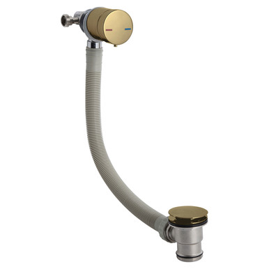 Nuie Brushed Brass Single Lever Freeflow Bath Filler | | 68Mm X 550Mm X 74Mm