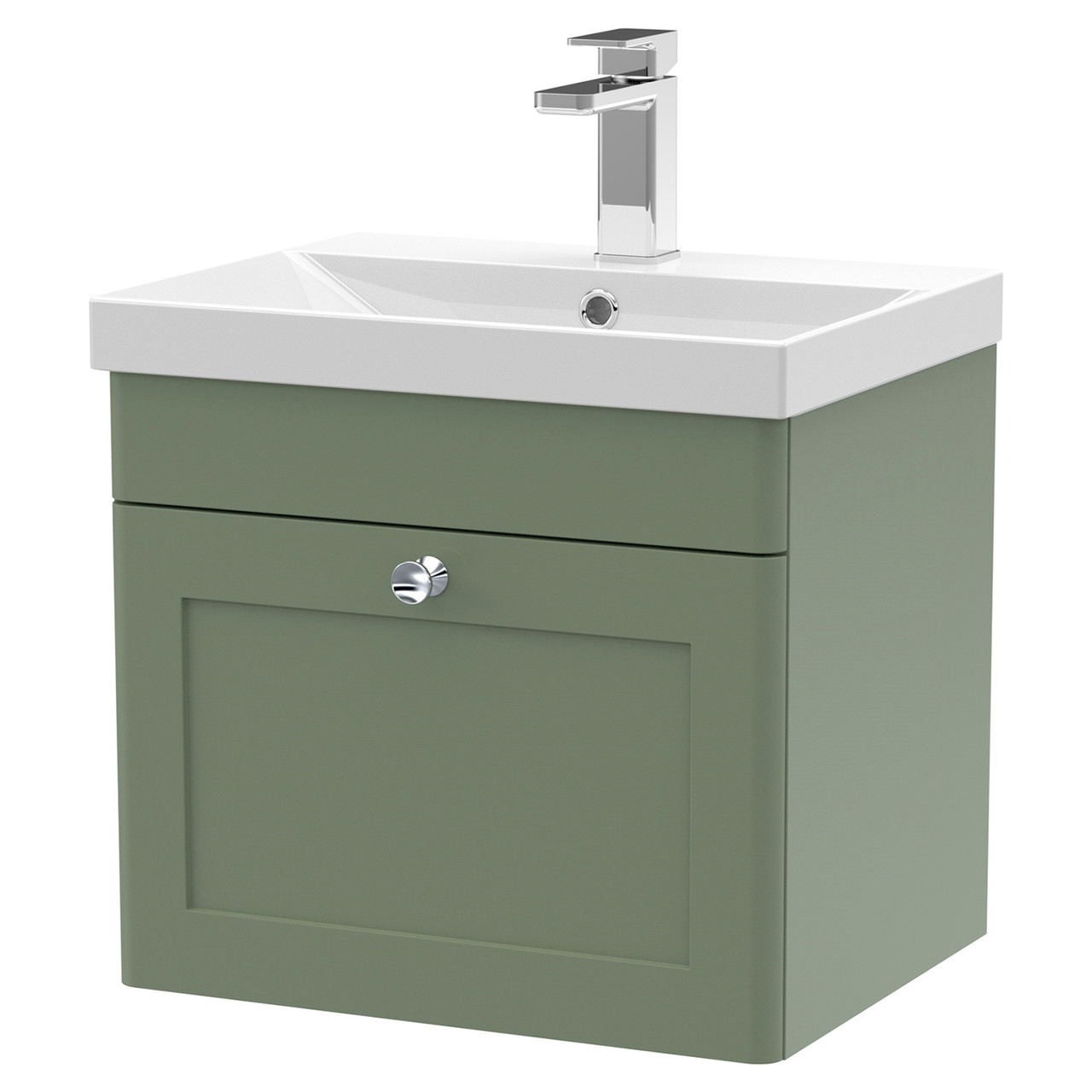 Nuie Classique Wall Hung Single Drawer Vanity Unit and 50mm Profile Basin