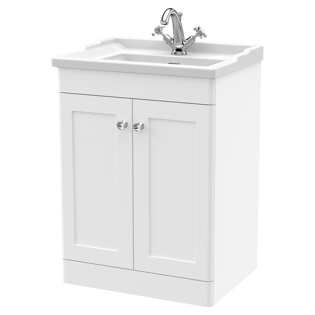 Nuie Classique 2 Door Vanity Unit and 35mm Profile Traditional Basin