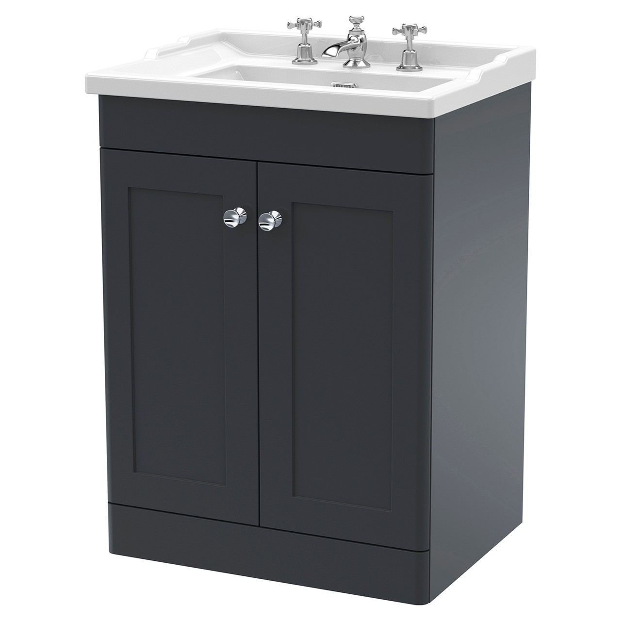 Nuie Classique Satin 2 Door Vanity Unit and 35mm Profile Basin