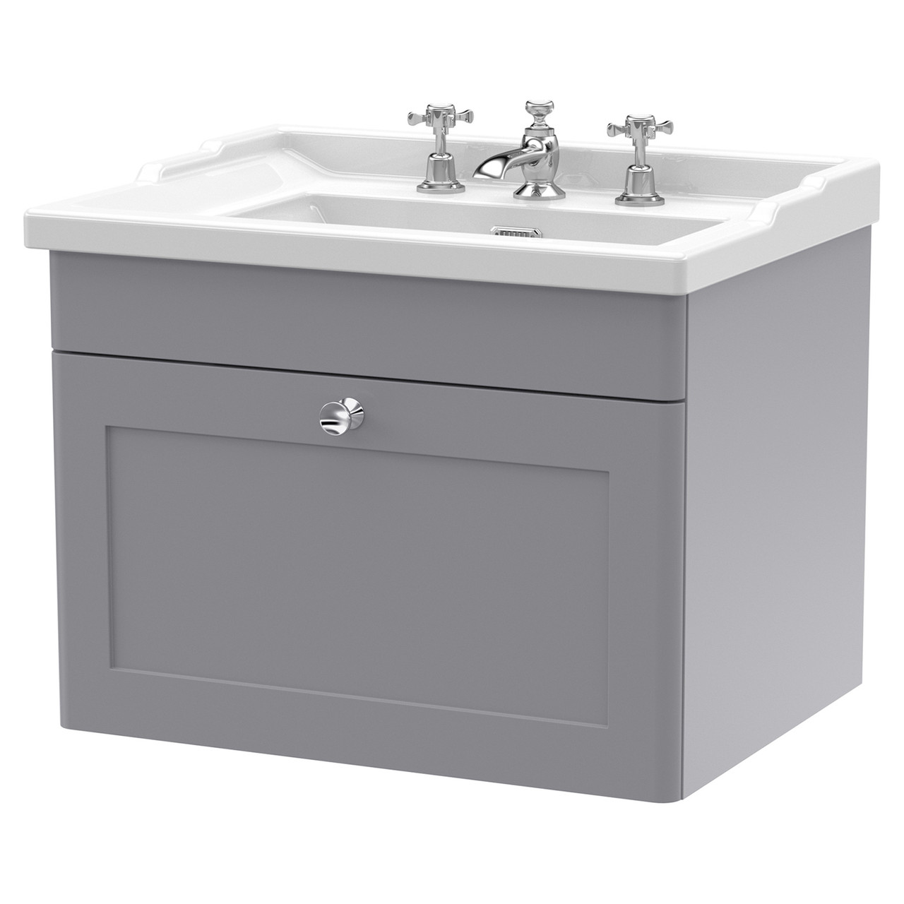 Nuie Classique Wall Hung Single Drawer Vanity Unit and 35mm Profile Basin