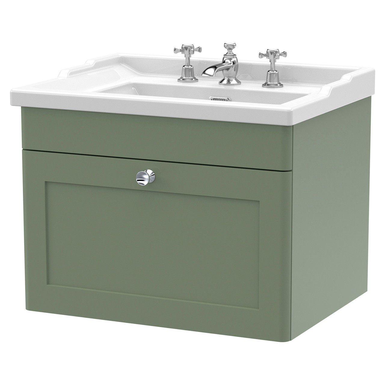 Nuie Classique Wall Hung Single Drawer Vanity Unit and 35mm Profile Basin