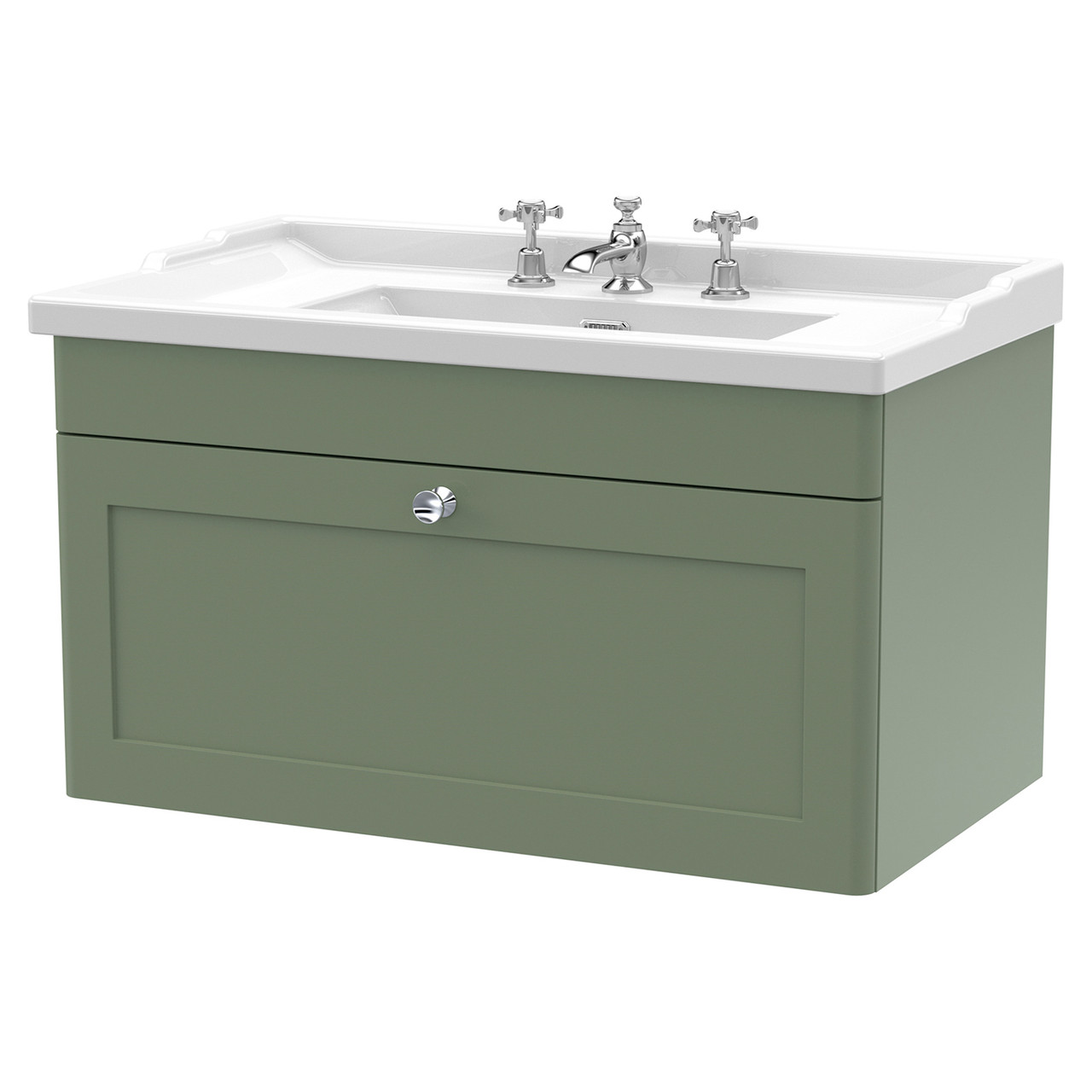 Nuie Classique Wall Hung Single Drawer Vanity Unit and 35mm Profile Basin
