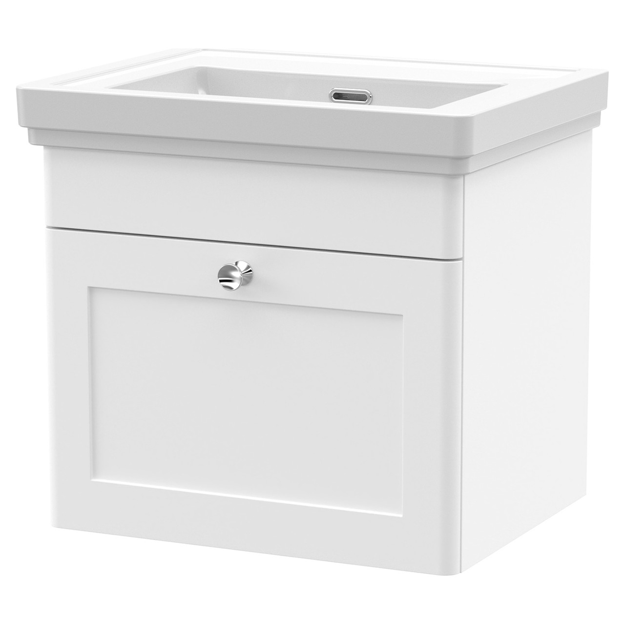 Nuie Classique Wall Hung Single Drawer Vanity Unit and 66mm Profile Basin