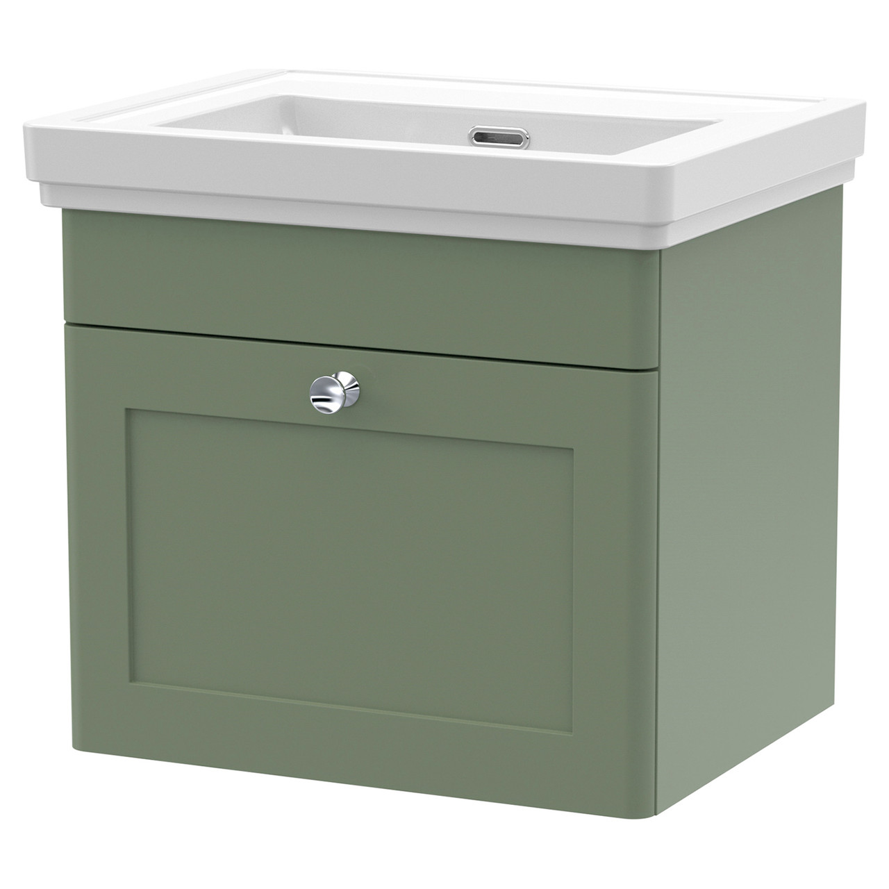 Nuie Classique Wall Hung Single Drawer Vanity Unit and 66mm Profile Basin