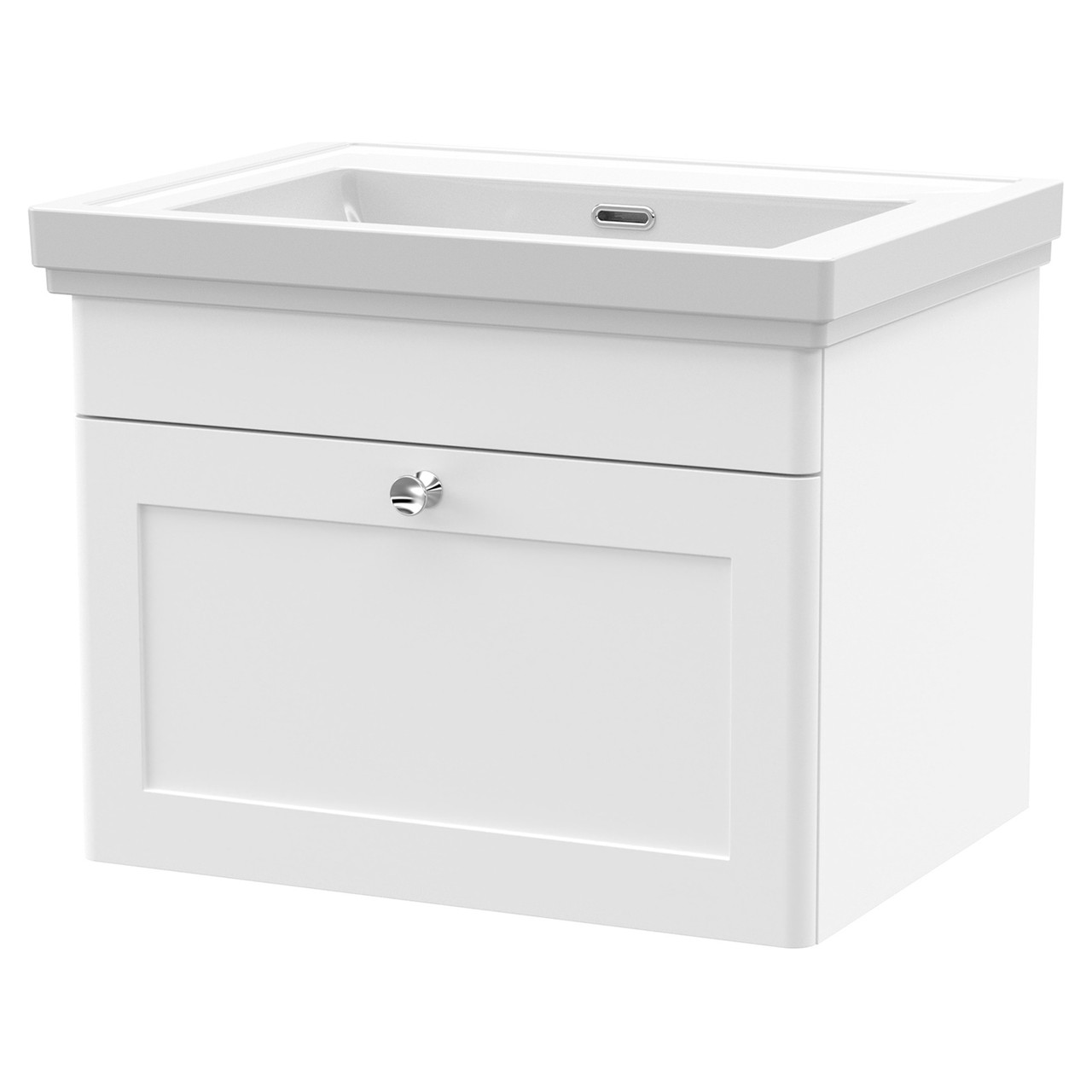 Nuie Classique Wall Hung Single Drawer Vanity Unit and 66mm Profile Basin