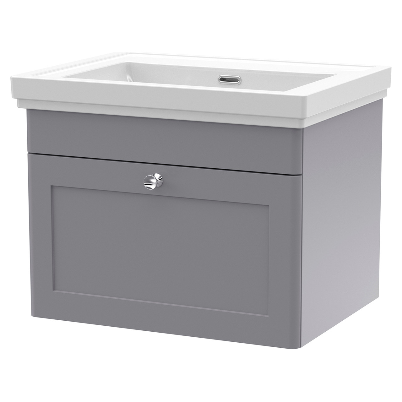 Nuie Classique Wall Hung Single Drawer Vanity Unit and 66mm Profile Basin