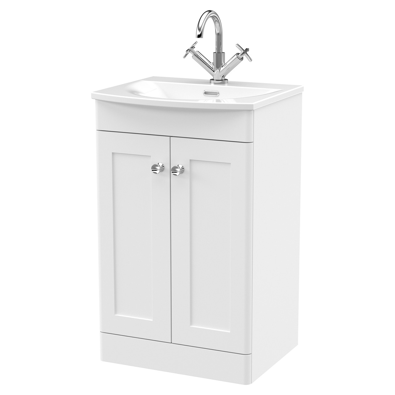 Nuie Classique 2 Door Vanity Unit and 30mm Profile Curved Basin