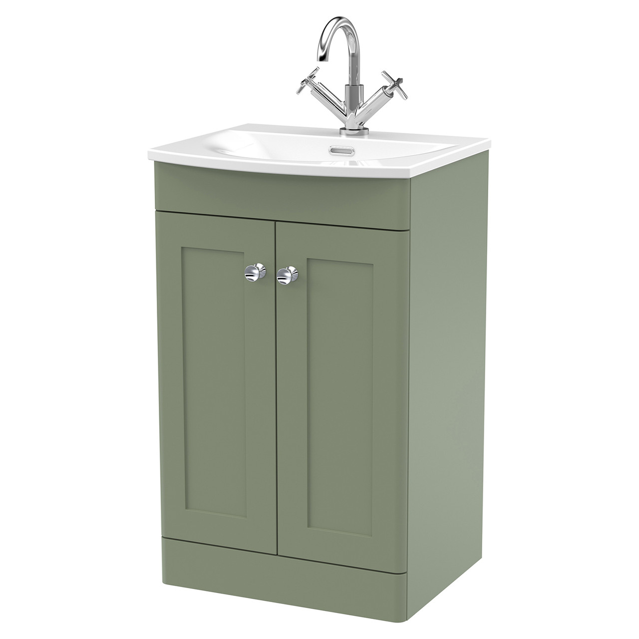 Nuie Classique 2 Door Vanity Unit and 30mm Profile Curved Basin