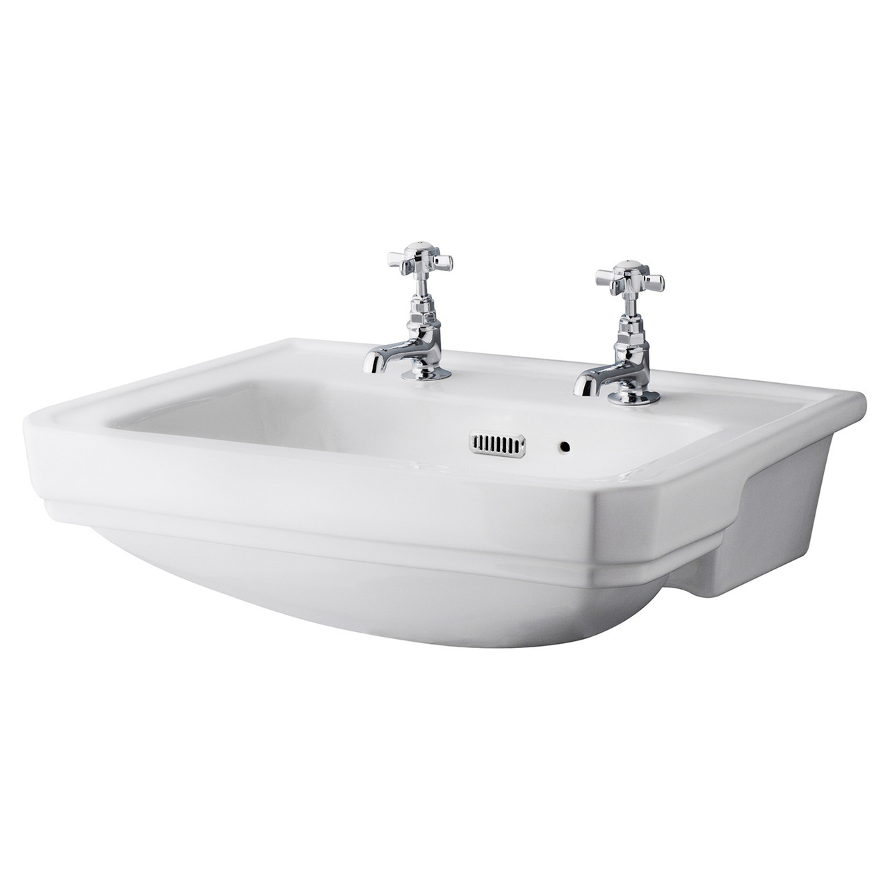 Old London Richmond Semi Recessed Basin with 2 Tap Holes
