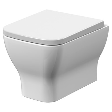Nuie White Ava Rimless Wall Hung Toilet Pan With Soft Close Toilet Seat | | Vitreous China | 363Mm X 364Mm X 486Mm Size 5