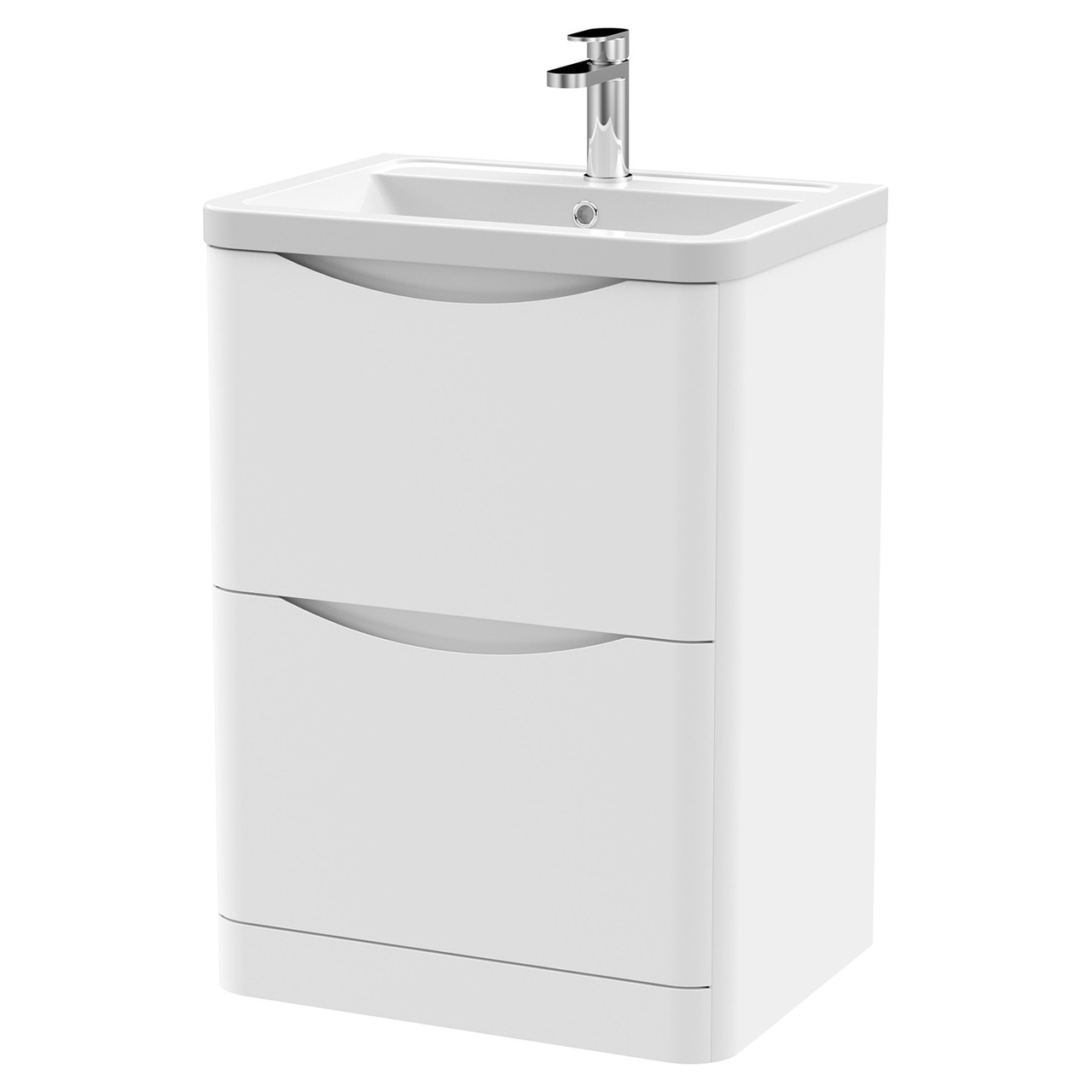 Nuie Lunar 2 Drawer Vanity Unit and Ceramic Basin