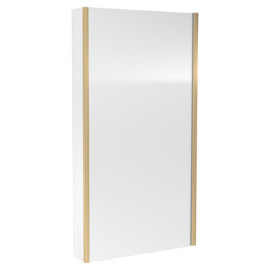 Nuie Brushed Brass Pacific L Shaped Shower Bath Screen With Fixed Return | | Glass/Aluminium | 815Mm