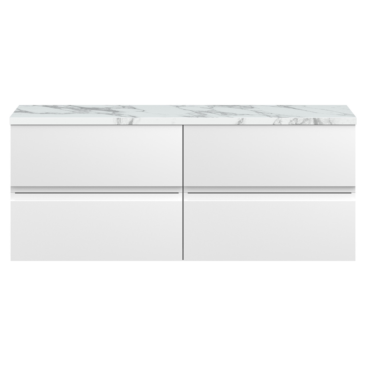 Hudson Reed Urban Wall Hung 4 Drawer Vanity Unit with Carrera Marble Worktop