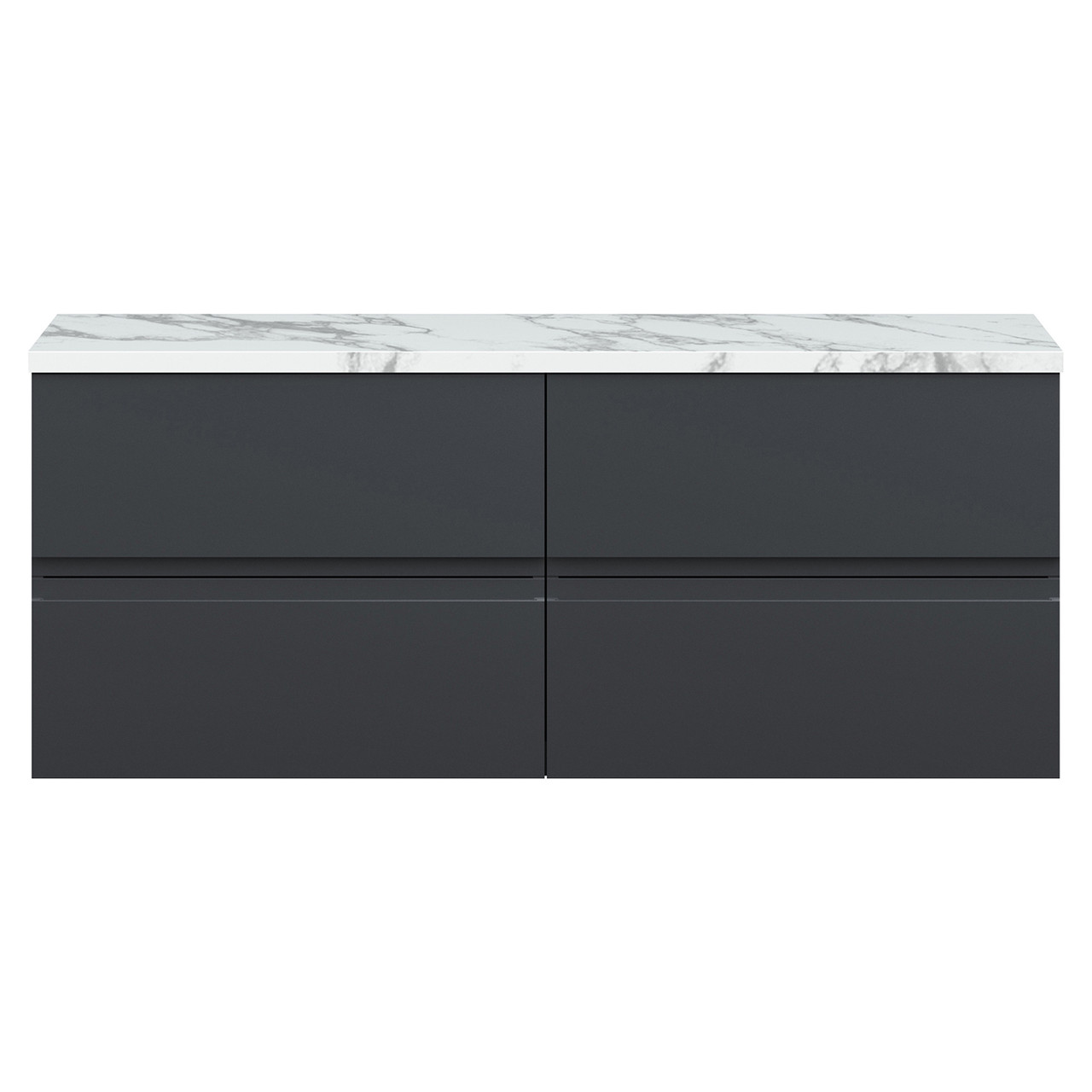 Hudson Reed Urban Wall Hung 4 Drawer Vanity Unit with Carrera Marble Worktop