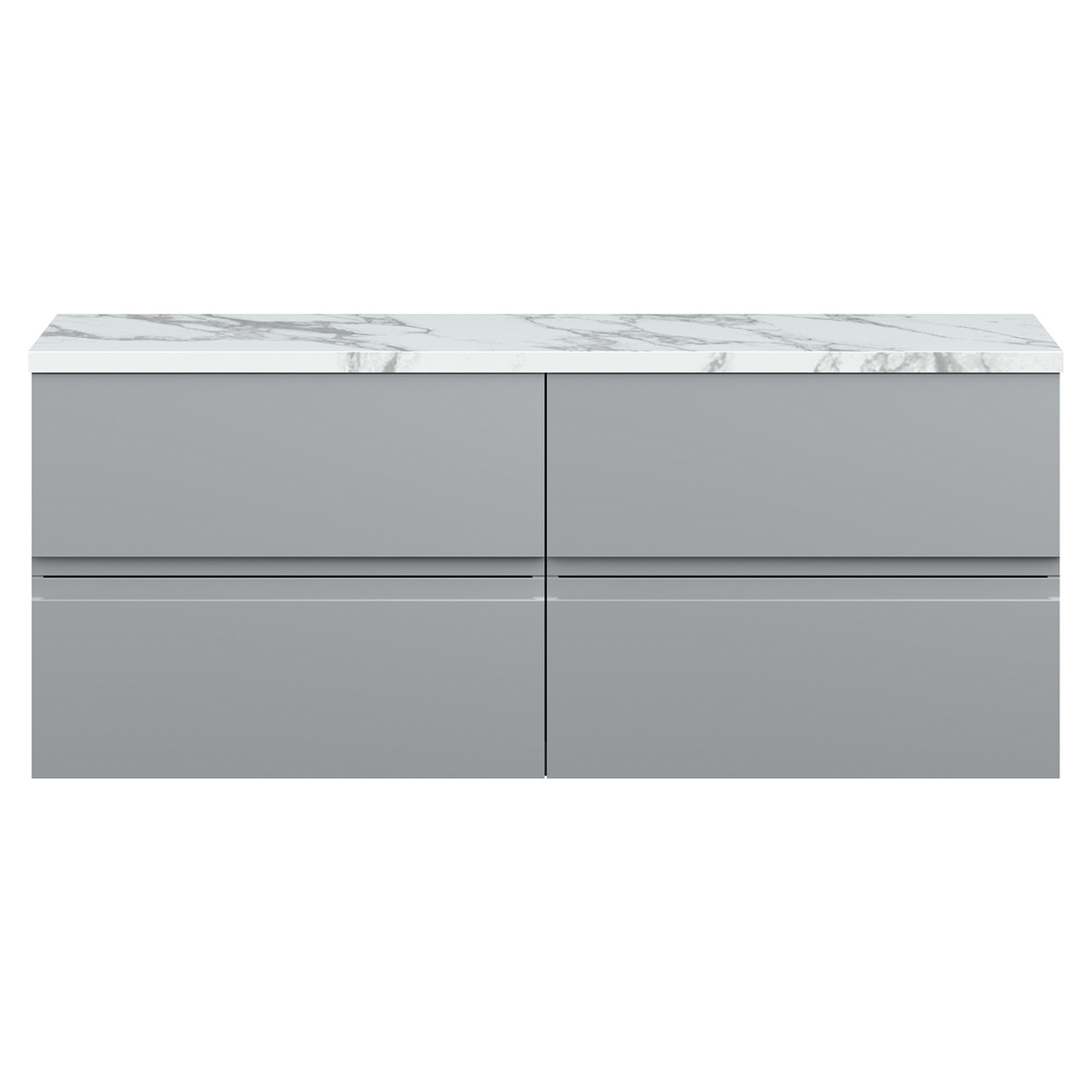 Hudson Reed Urban Wall Hung 4 Drawer Vanity Unit with Carrera Marble Worktop