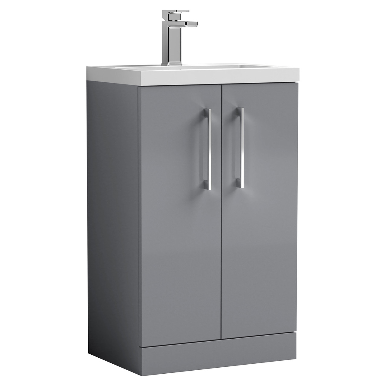 Nuie Arno Compact 2 Door Vanity Unit and Ceramic Basin