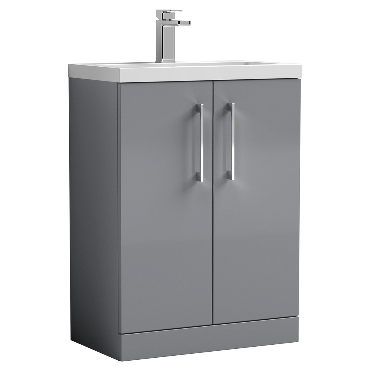 Nuie Arno Compact 2 Door Vanity Unit and Polymarble Basin