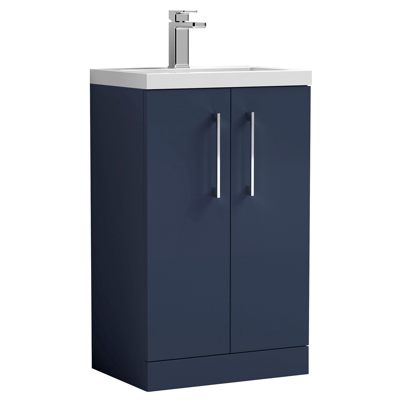 Nuie Arno Compact Satin 2 Door Vanity Unit and Ceramic Basin