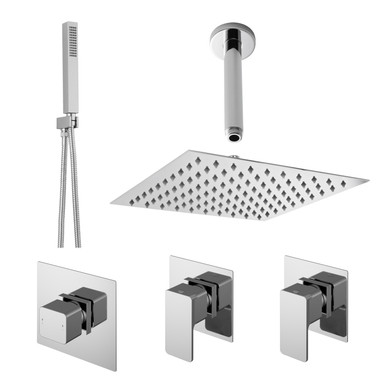 Nuie Windon 2 Outlet Concealed Thermostatic Shower Bundle, alternate view 3