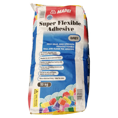 Mapei Grey Super Flexible 20Kg Standard Set Tile Adhesive | | 260Mm X 440Mm X 130Mm