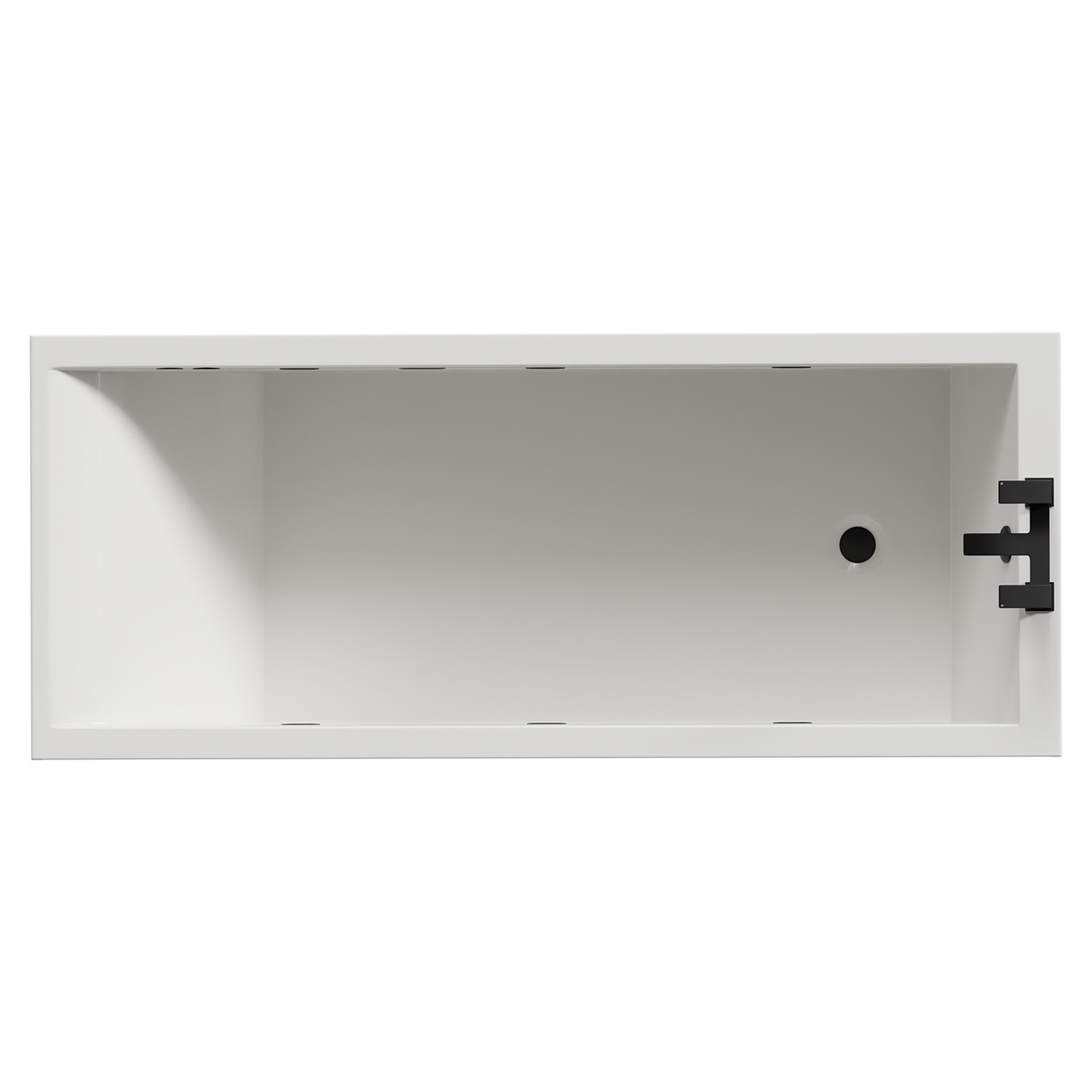 Summit 6 Jet Matt Black Flat Jet Single Ended Whirlpool Bath